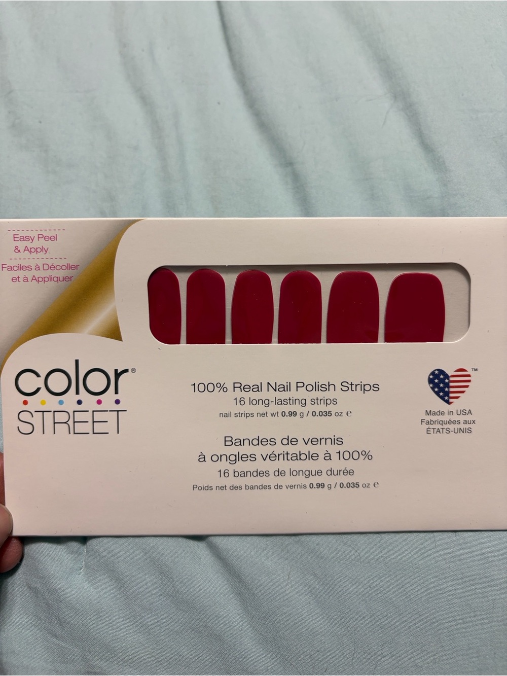 Color Street Cherry Red Nail Polish Strips - 16 Easy Peel-On Strips
